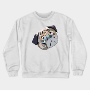 pug. pug lover. pug life. geometric. lowpoly. vector art. Crewneck Sweatshirt